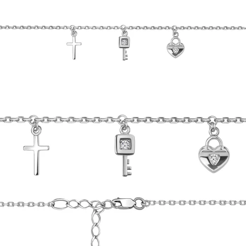 Браслет из серебра 925 пробы с фианитами