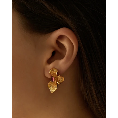 Серьги (925 п) гранат, циркон