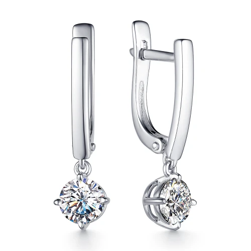 Серьги из серебра 925 пробы с фианитами