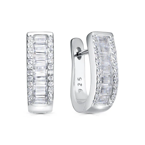 Серьги из серебра 925 пробы с фианитами