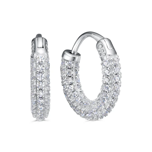 Серьги из серебра 925 пробы с фианитами