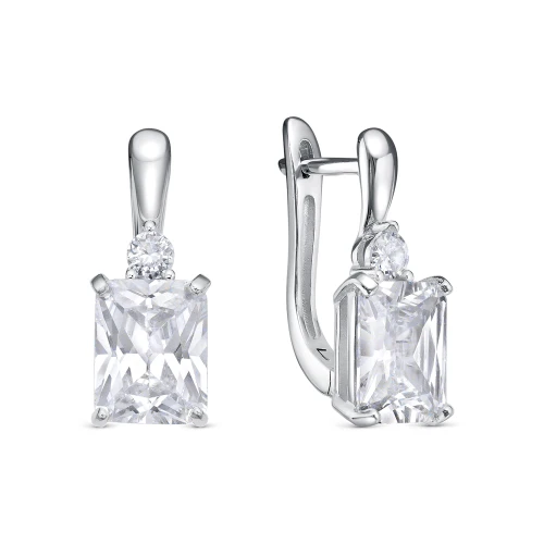 Серьги из серебра 925 пробы с фианитами