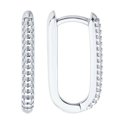 Серьги из серебра 925 пробы с фианитами