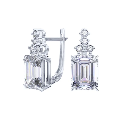 Серьги из серебра 925 пробы с фианитами
