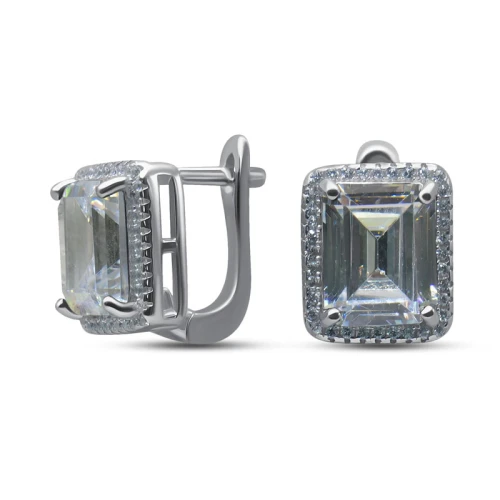 Серьги из серебра 925 пробы с цирконами