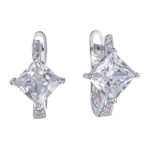 Серьги из серебра 925 пробы с цирконами