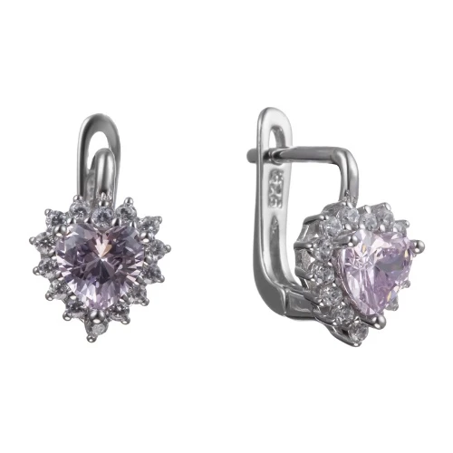 Серьги из серебра 925 пробы с цветными цирконами