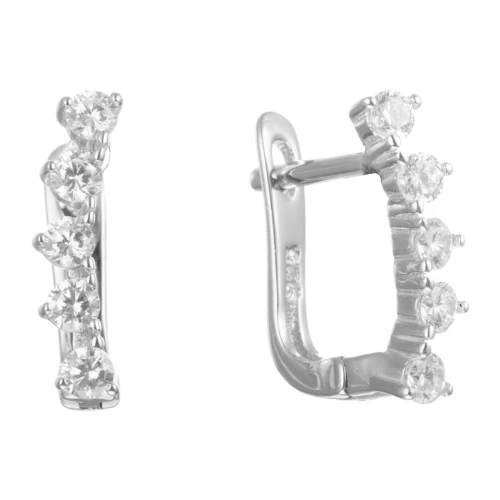 Серьги из серебра 925 пробы с цирконами