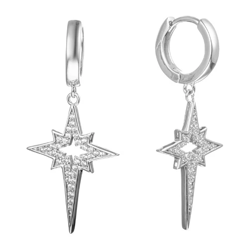 Серьги из серебра 925 пробы с цирконами