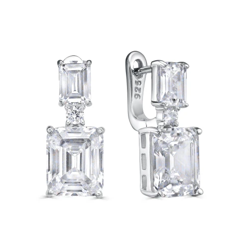 Серьги из серебра 925 пробы с фианитами