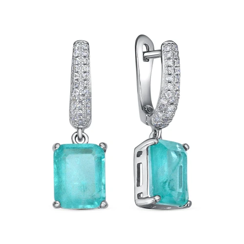 Серьги (925) алпанит, фианит