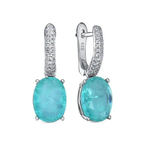 Серьги (925) алпанит, фианит