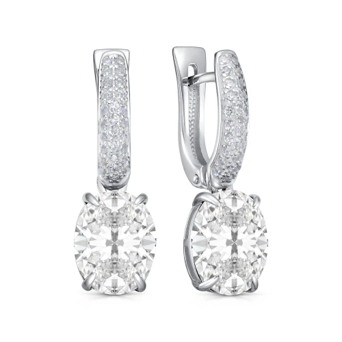 Серьги из серебра 925 пробы с фианитами