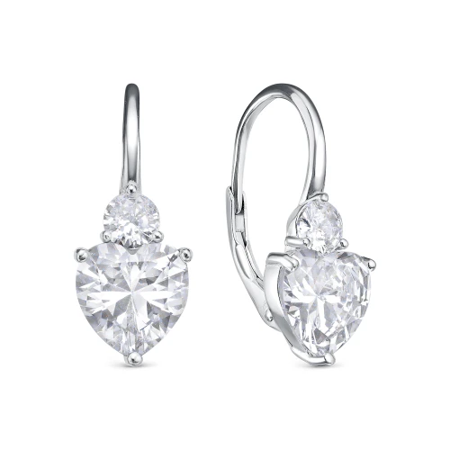 Серьги из серебра 925 пробы с фианитами