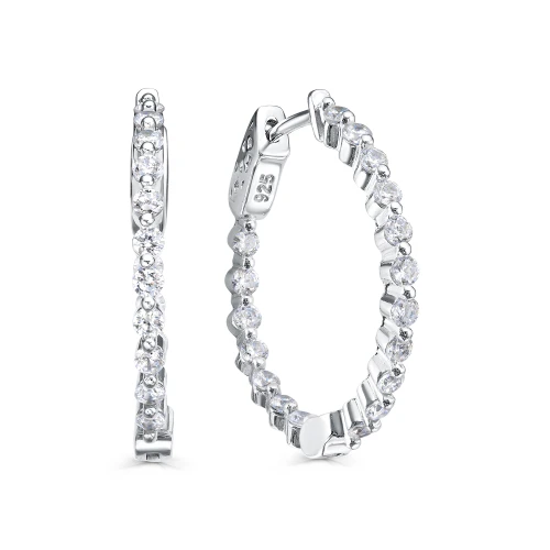 Серьги из серебра 925 пробы с фианитами