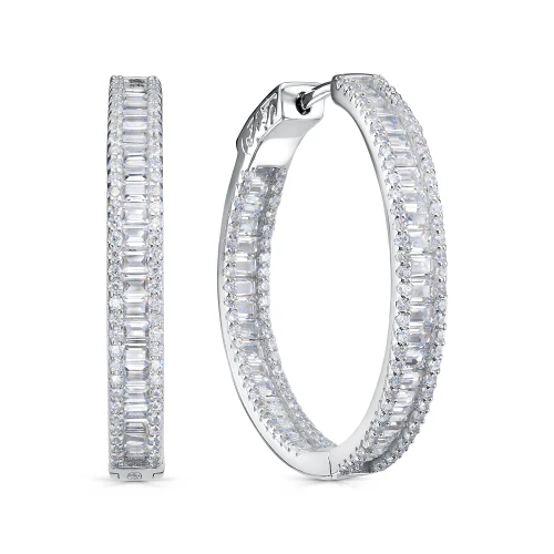 Серьги из серебра 925 пробы с фианитами