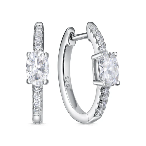 Серьги из серебра 925 пробы с фианитами