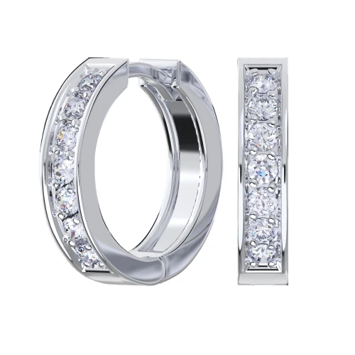 Серьги из серебра 925 пробы с фианитами