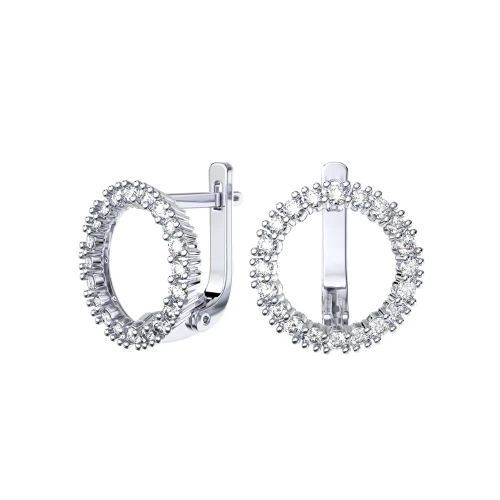 Серьги из серебра 925 пробы с фианитами