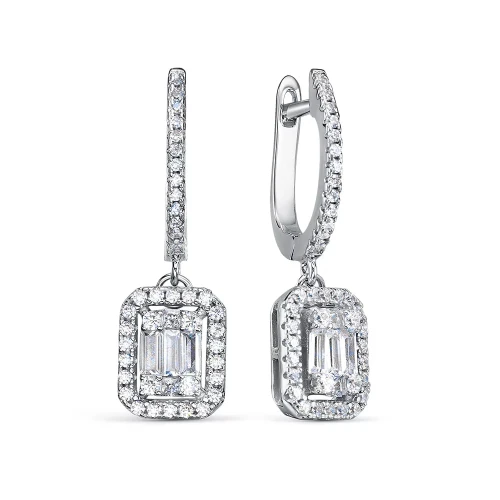 Серьги из серебра 925 пробы с цирконами
