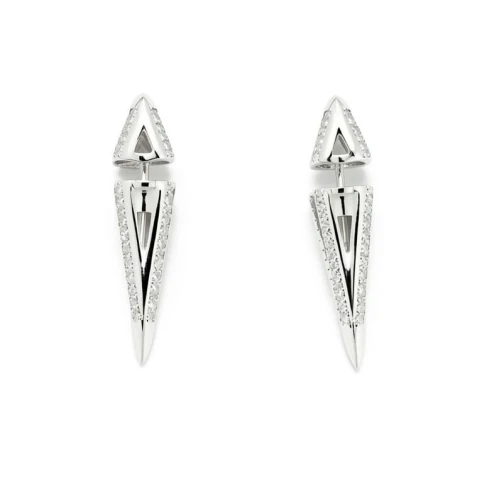 Серьги из серебра 925 пробы с цирконами
