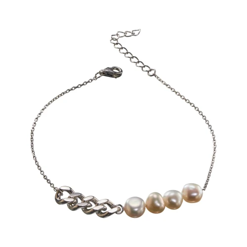 Браслет из серебра 925 пробы с жемчугом