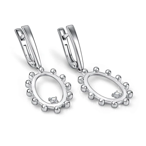 Серьги из серебра 925 пробы с фианитами