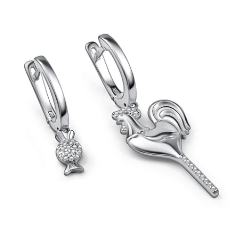Серьги из серебра 925 пробы с фианитами