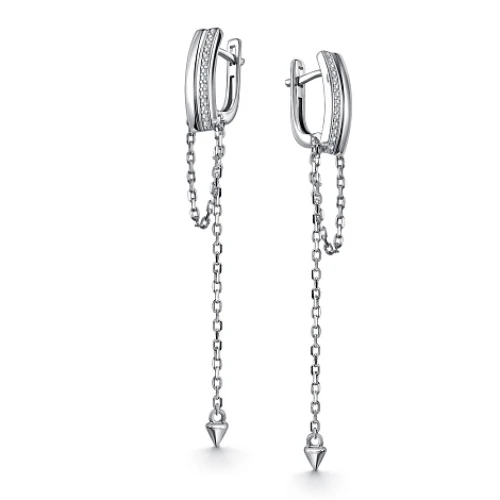 Серьги из серебра 925 пробы с фианитами