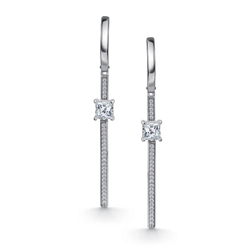 Серьги из серебра 925 пробы с фианитами