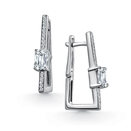 Серьги из серебра 925 пробы с фианитами