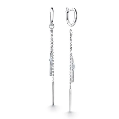 Серьги из серебра 925 пробы с фианитами
