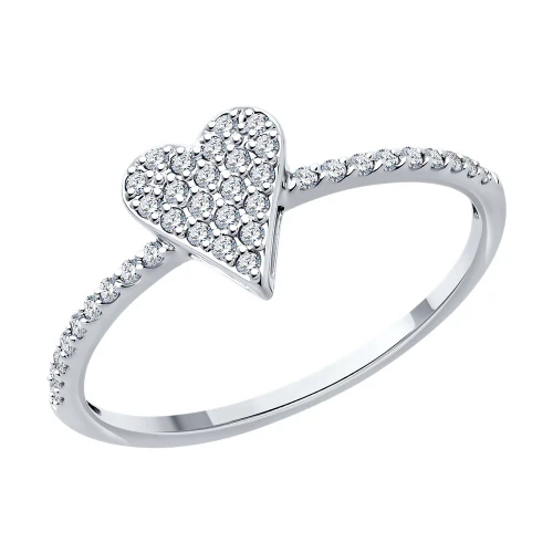 Кольцо из белого золота 585 пробы с бриллиантами