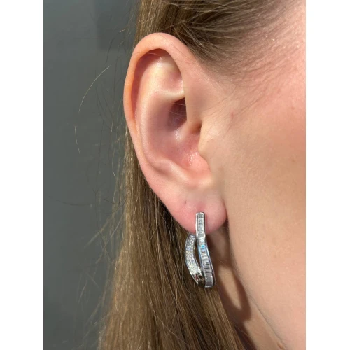 Серьги из серебра 925 пробы с цирконами