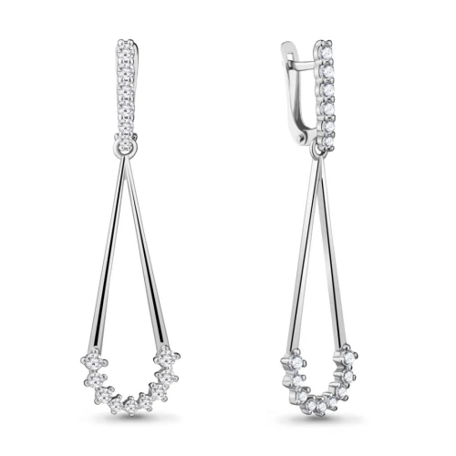 Серьги из серебра 925 пробы с фианитами