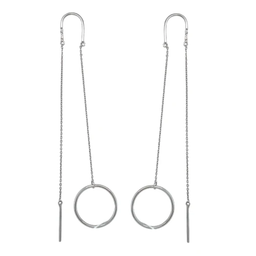 Серьги продевки из серебра 925 пробы