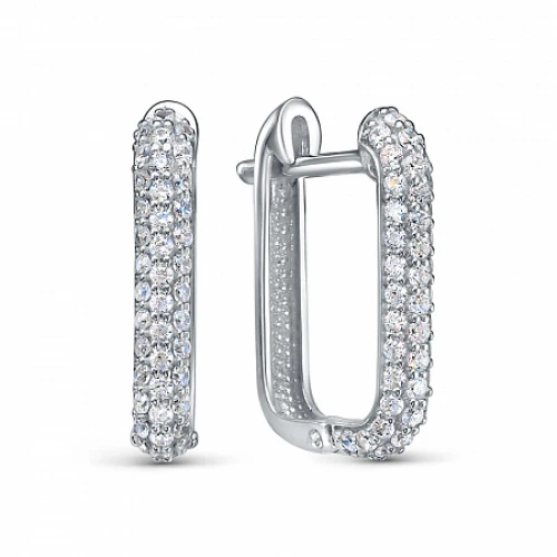 Серьги из серебра 925 пробы с фианитами