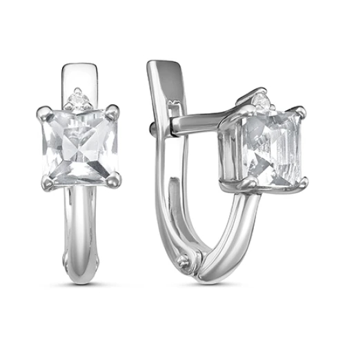 Серьги из серебра 925 пробы с фианитами