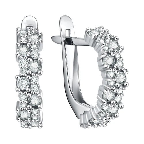 Серьги из серебра 925 пробы с фианитами