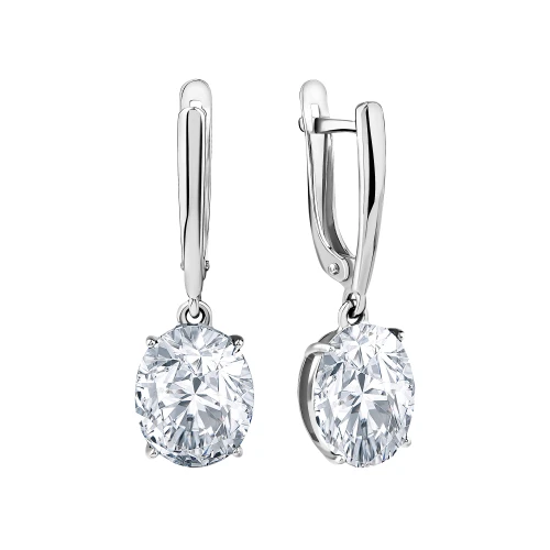 Серьги из серебра 925 пробы с фианитами