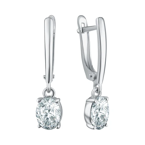 Серьги из серебра 925 пробы с фианитами