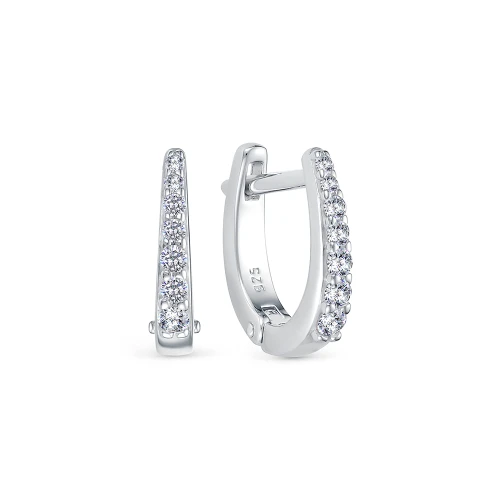 Серьги из серебра 925 пробы с фианитами