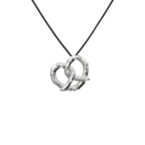 Колье (925) нейлон, фианит