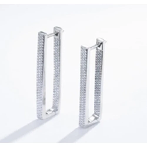 Серьги из серебра 925 пробы с цирконами