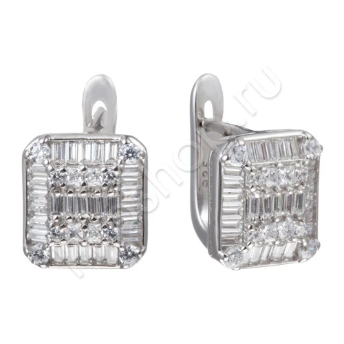 Серьги из серебра 925 пробы с цирконами
