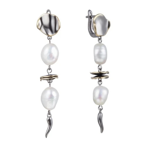 Серьги из серебра 925 пробы с жемчугом