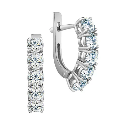 Серьги из серебра 925 пробы с муассанитом
