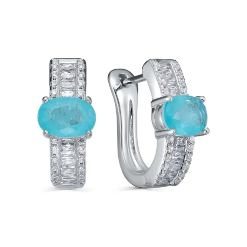 Серьги (925) алпанит, фианит