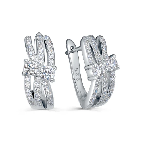 Серьги из серебра 925 пробы с фианитами