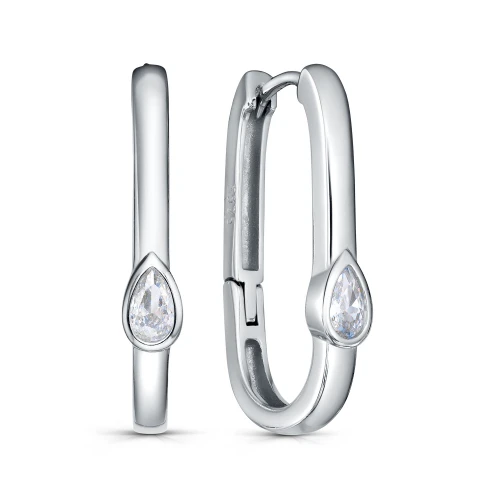 Серьги из серебра 925 пробы с фианитами